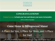 Tablet Screenshot of billingswoodmanor.com